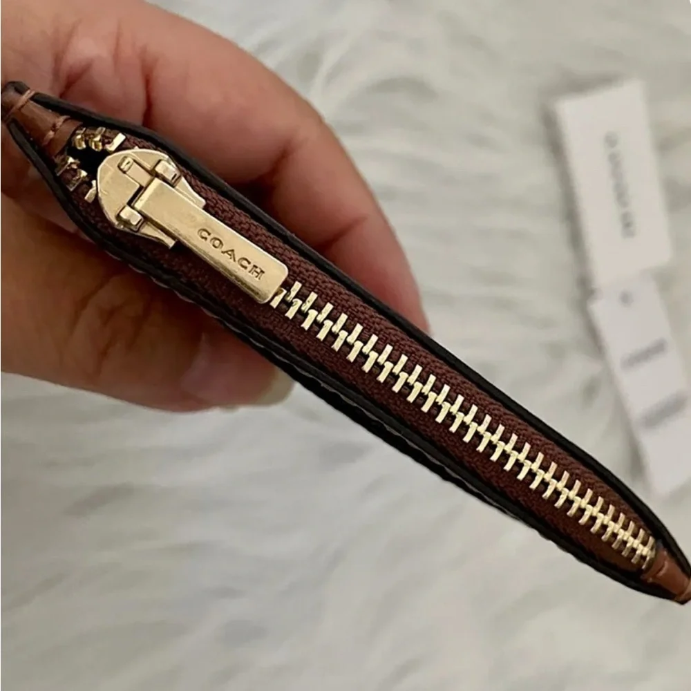 Coach Card Case In Signature Canvas With Coach Radial Rainbow